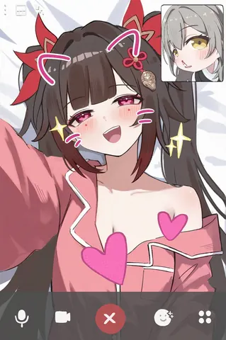 ビデオ通話中…